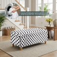 thumbnail image 2 of FOR U DESIGNS White Dot Print Stretch Ottoman Cover for Flip-Top Storage Stool, Washable Footstool Slipcover with Elastic Bottom, Soft Stretch Stool Protector Non-Slip Furniture Slipcover for Bedroom, 2 of 7
