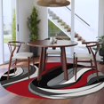thumbnail image 4 of Abstract Twist Art Round Area&nbsp;Rug 8ft Black and Red Classic Match Non-Slip&nbsp;Washable Circle Rugs Soft Felt Indoor Floor Mat for Bedroom Kitchen Living Room Bathroom, 4 of 9
