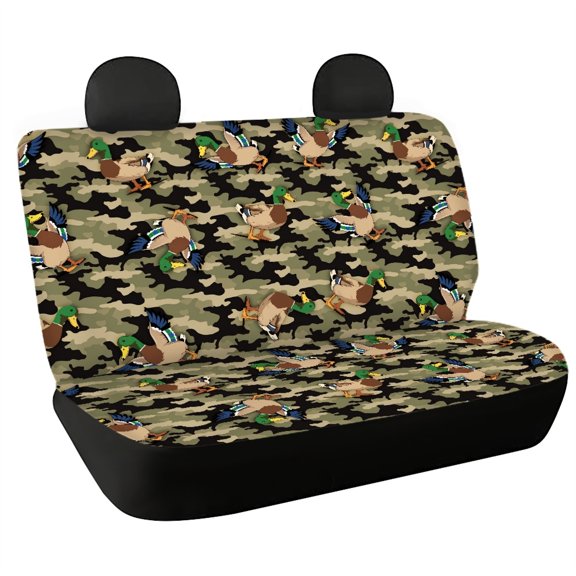 CHAQLIN Duck Camo Print Non-Slip Car Rear Seat Covers for Car Interior Auto, Durable Rear Seat Protectors Stretch Carseat Protectors