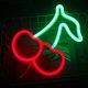 thumbnail image 4 of 2024, luces de neón de cereza para dormitorio, letreros de neón, letrero de neón LED rojo y verde para pared, letrero de lámpara de neón de frutas para niños, 4 of 4