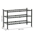thumbnail image 2 of iKayaa 3-Tier Bamboo Shoe Rack Stackable Shoe Shelf Free Standing Storage Organizer for Entryway Hallway Closet Tabletop (Black), 2 of 8