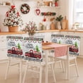 thumbnail image 2 of Christmas Trucks Chair Covers Set of 4 Xmas Car Gifts Bow Plaid Retro Wood Grain Chair Back Covers Stretch Removable Washable Slipcovers Protector for Dining Room Kitchen Party Decor, 2 of 5