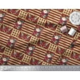 thumbnail image 3 of Soimoi Red Heavy Canvas Fabric Stripes & Baccara Rose Floral Print Print Fabric By the Yard 58 Inch Wide, 3 of 3
