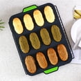 thumbnail image 3 of Advancent 12 rejillas molde Madeleine silicona antiadherente bandeja para hornear pasteles microondas bandeja para hornear con orejas portátiles Herramientas y accesorios para hornear gris oscuro Advancent HA8482-01B, 3 of 6