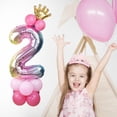 thumbnail image 2 of Globos de aluminio con forma de dígito de oro rosa de 32 pulgadas, 1, 2, 3, 4, 5, 6, 7, 8 y 9, para decoración de bodas, cumpleaños, baby showers, fiestas, globos de aire, número 2 en oro rosa., 2 of 8