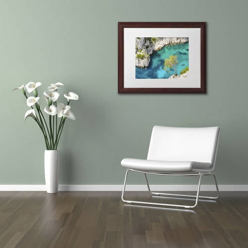 Trademark Fine Art "Turquoise Waters" Canvas Art by Michael Blanchette Photography White Matte, Wood Frame