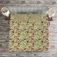 thumbnail image 3 of Ambesonne Owls Quilted Bedspread Set 3 Pcs, Ornate Birds, King Size, Multicolor, 3 of 3