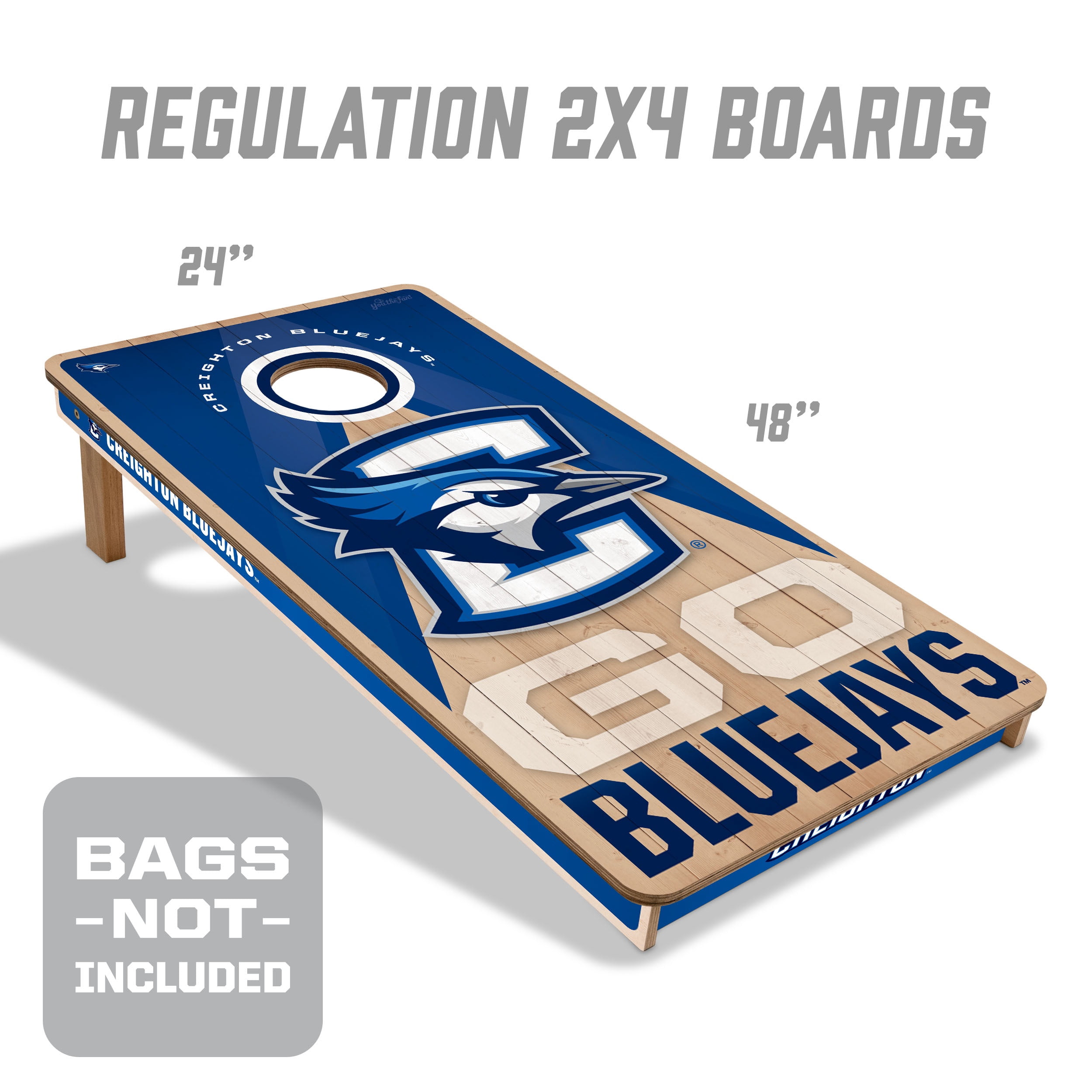 YouTheFan NCAA Creighton Bluejays 2X4 Slogan Series Cornhole NO BAGS