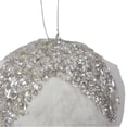 thumbnail image 3 of Northlight 4.25" White and Silver Faux Fur Christmas Ornament, 3 of 4