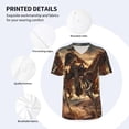 thumbnail image 3 of Lsque Western Skeleton Cowboy Horse Pattern Mens Polo Golf Shirts Funny Graphics Shorts Sleeve Button Shirts Baseball T-shirt-Large, 3 of 7