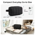 thumbnail image 7 of BAGSMART Toiletry Bag for Travel, Small Makeup Cosmetic Bag with Double Zippers & Handle, Water Resistant Shaving Pouch Organizer Dopp Kit for Toiletries Accessories, Pink  (Grid Quilted), 7 of 7