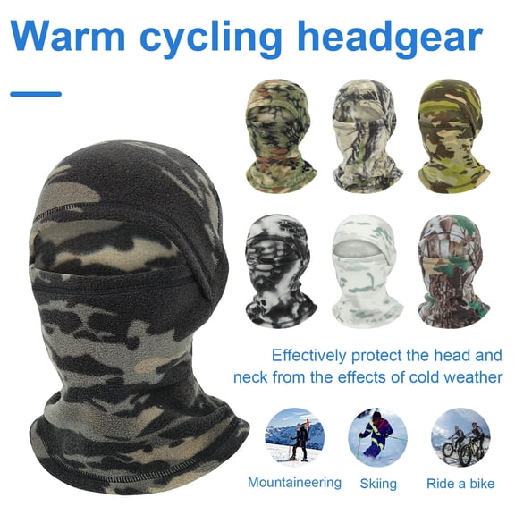 sunsanly Camouflage Cycling Face Guard Warm Winter Cold Weather Outdoor Windproof Motorbike Helmet Liner Hat Neck Gaiter Balaclava Hood Bandana Scarf