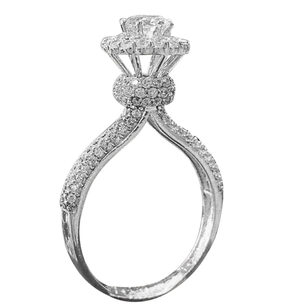 Joyería de corte de boda Anillo de Piedra Blanca Regalo Hecho a Mano Anillos de Compromiso