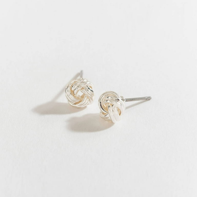 Sterling Silver 4mm Knot Earring Studs