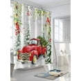 thumbnail image 3 of Christmas Truck Shower Curtain Set, Waterproof Shower Curtains for Bathroom, Xmas Trees Red Birds Snowflake Winter Washable Fabric Cloth Bath Curtain for Bathtub Decoration with Hooks 60x72 Inches, 3 of 6