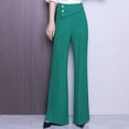 thumbnail image 2 of ATOYSOY Women's Trousers Sweatpants Casual Workout Business Dress Pants Suit Pants Wide Leg Loose Flat Front Pant High Waist Button Trendy Pants Retro Green L, 2 of 7