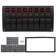 thumbnail image 1 of Panel de interruptor basculante BOROCO Panel de botón basculante de 8 interruptores IP65 Iluminación roja impermeable con tornillos adhesivos para 12‑24V RVs Yates Barcos, 1 of 14