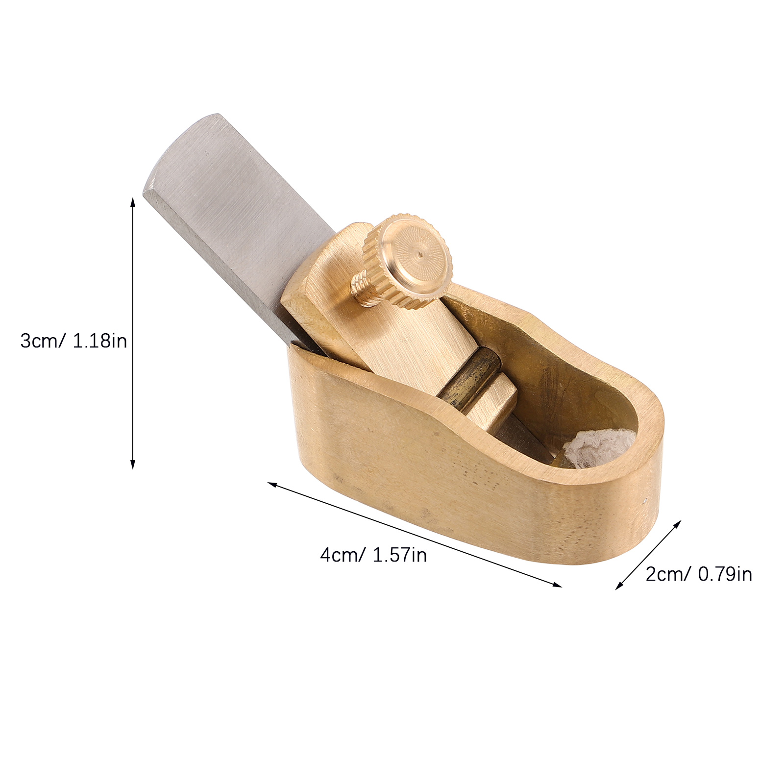 Baluue Compact Hand Planer for Violin Making, Brass Luthier Tool with Ergonomic Grip and Build for Precision Crafting