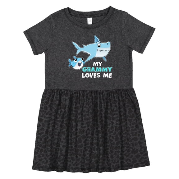 Inktastic My Grammy Loves Me with Cute Sharks Girls Toddler Dress