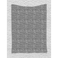 thumbnail image 1 of Abstract Tapestry, Chaotic Waves with Swirls Curves Jumble Wild Urban Creative Modern Art, Wall Hanging for Bedroom Living Room Dorm Decor, 60W X 80L Inches, Charcoal Grey White, by Ambesonne, 1 of 2