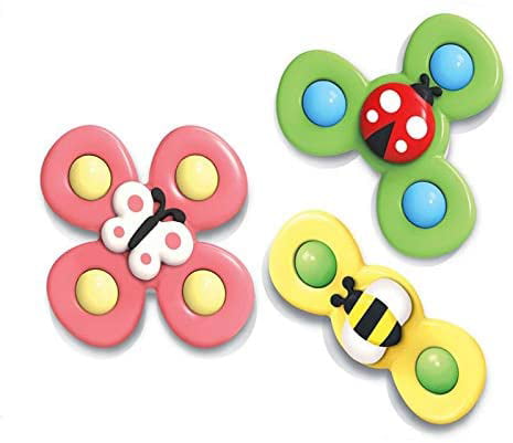 Animal Spinning Top Suction Cup Baby Kids Spinner Gyro Insect Rattles Shower Toy 