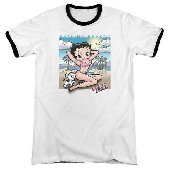 Betty Boop Sunny Boop Adult Ringer White Black