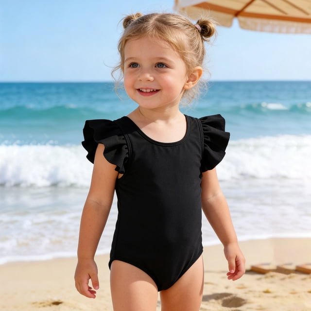 Traje de baño de una pieza para mujer, conjuntos de bikini para mujer, lindo bikini para niñas pequeñas con espalda descubierta y lazo, traje de baño con protección solar para niño