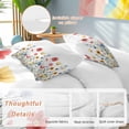 thumbnail image 2 of Pink Floral 4 Piece Duvet Cover Set Queen Size Rustic Wildflower Leaf Spring Blossom Soft Bedding Set Comforter Cover, 1 Duvet Cover 1 Flat Sheets and 2 Pillowcases, 2 of 9