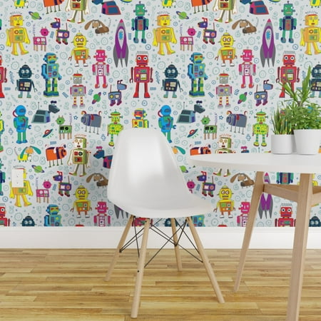 Removable Water-Activated Wallpaper Robots Androids Colorful Multicolored (Best Hd Wallpaper For Android Mobile)