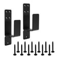 thumbnail image 1 of MYG for Door Barricade Brackets for 2x4 Lumber, Home Security Reinforcement, U-Shaped Steel Design, Powder-Coated Rust Prevention, Quick Installation for Interior Exterior Doors (Black), 1 of 10