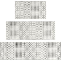 Boho Kitchen Rugs Set of 3,Moroccan Modern Farmhouse Kitchen Mats for Floor,Geometric Pattern Non-Slip Washable Sink Mats Home Decor Doormat Runner Rug