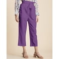 thumbnail image 2 of Moomaya Solid Cotton Trousers For Women, Elastic Waist Pajama Pants, 2 of 8