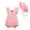 Pink, variant on XBASW Infant Baby Girl Ruffled Sleeveless Romper Summer Jumpsuit Send Hat Cotton Bodysuit Clothes for 0-12 Months