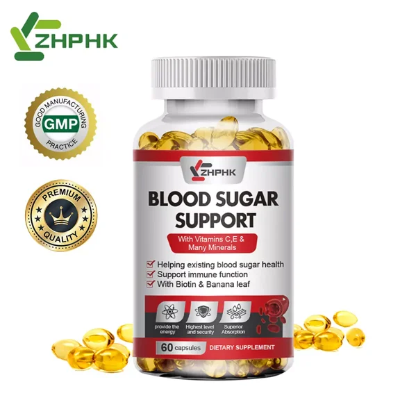 ZHPHK Blood Sugar Support Supplement with Vitamins C&E 60 Capsules