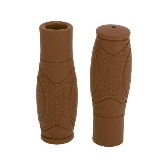 Unique Bargains Bike Handlebar Grips Covers 125mm Long Lightweight Cycling End Grips Protector Brown 1 Pair