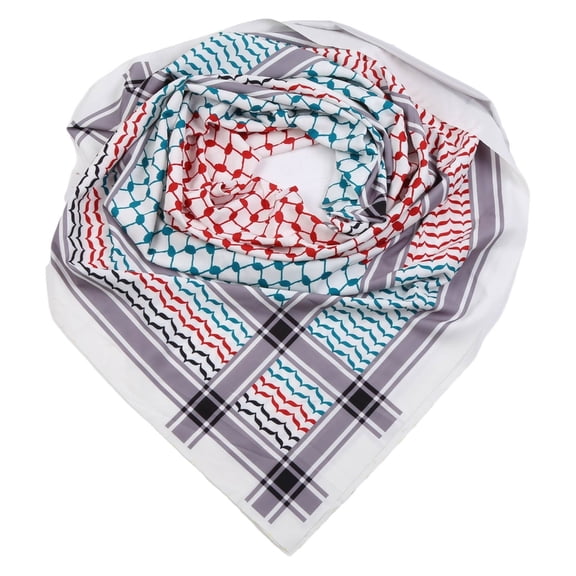 ZPAQI Large Shemagh Scarf Arabian Geometric Jacquard Desert Scarves Neck Head Wrap