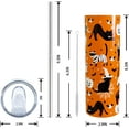 thumbnail image 2 of Halloween Cat 20oz Skinny Tumbler With Handle and Straw, Cute Black Cats Stainless Steel Double Walled Vacuum Insulated Cup, Spooky Holiday Gifts for Women Men, 2 of 6