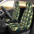 thumbnail image 2 of Honeii Peacock Gold Feather Print Car Seat Covers 2 Pieces, Full Set Universal Seat Covers for Cars, Waterproof Auto Seat Protectors, 2 of 7