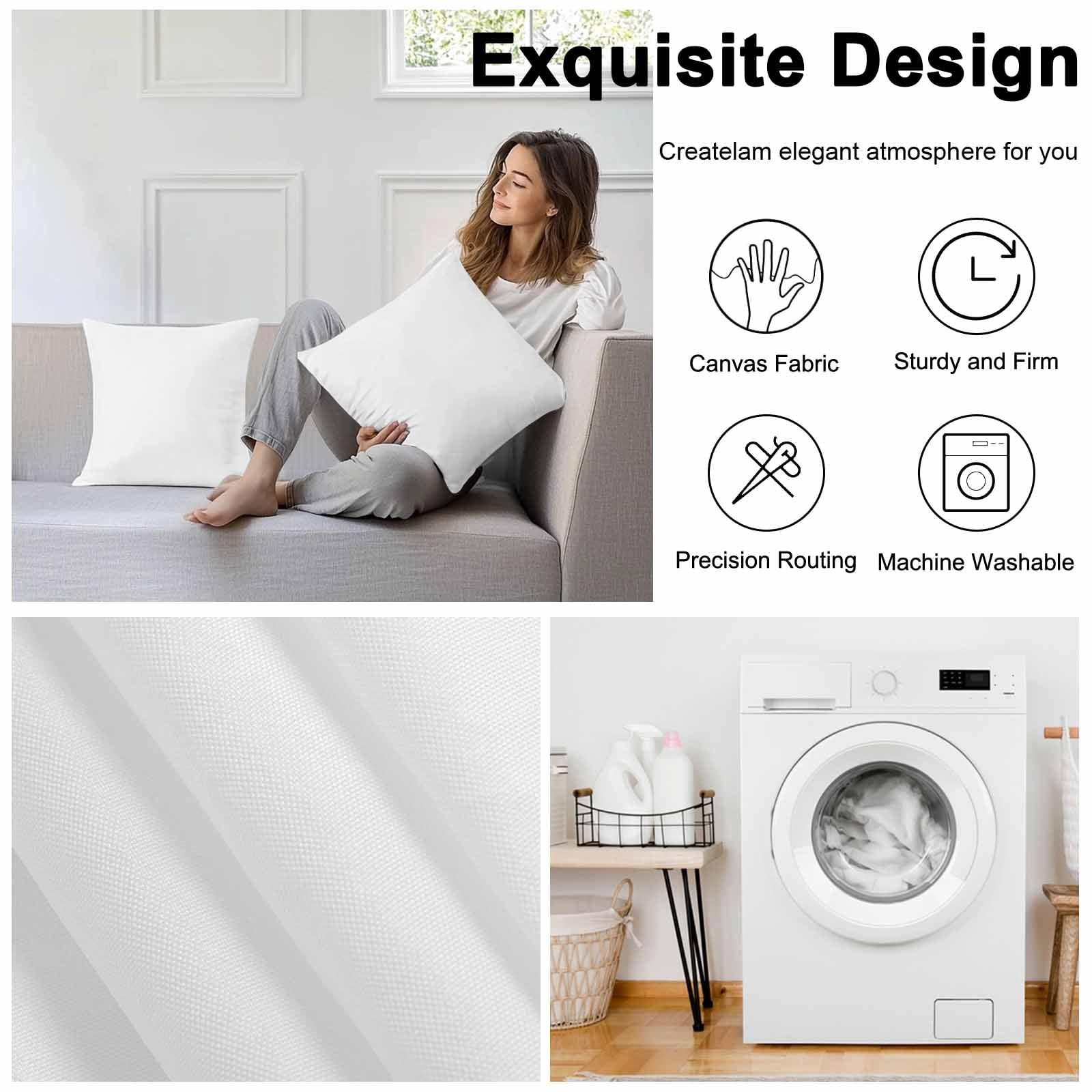 White Outdoor Pillow Covers 16x16 Inch Throw Pillow Covers Set of 2 Waterproof Decorative Pillow Cases Modern Minimalist Pure Soild Color Cushion Covers for Patio Furniture Garden Couch Sofa