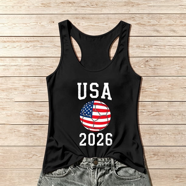 Women's Football Graphic Tank Tops, Women's Sleeveless Running Tank Top, Breathable Lightweight Sports Vest for Workout, Gym, Yoga, Training for Soccer Tournament 2026 Black Size: 2XL