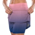 thumbnail image 3 of Hontri Women's Fashion Sportswear Casual Skirt with Pockets Camouflage Print Mid-Waist Culottes Tennis Skirts | Women's Pants Clearance! Pink Xx-Large, 3 of 8