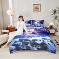 thumbnail image 4 of Homewish Female Men Women Abstract Gradient Lightning Bedding Comforter Set 2pcs,Natural Disaster Twin Comforter Sets Microfiber,Ocean Beach Breathable Bedding Set,Breathable Home Decor, 4 of 8