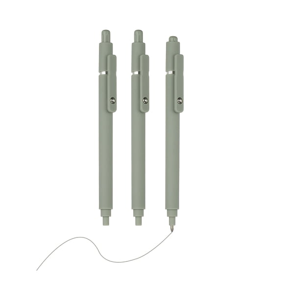 Uxcell 3 Pack Retractable Pens 0.5mm, Dark Green Gel Ink Pens Retractable Ballpoint Pen Fine Point Smooth Writing Cute for Office Home Supplies Journaling