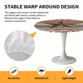 thumbnail image 2 of Elastic Fitted Round Tablecloth, Western Texas Star Vintage Waterproof Stretch Table Cover for 45"-54" Tables, Retro Farmhouse Gray Brown Wooden Washable Outdoor Tablecloths for Patio, Picnic, 2 of 9