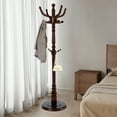 thumbnail image 5 of Coat Rack Freestanding, Hall Tree with 11 Hooks, Heavy Duty Wooden Coat Tree Stand, Adjustable Height, Sturdy Base for Bedroom Hallway Office - Load 270lbs, 5 of 8