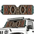 thumbnail image 2 of Uorisanigo Windshield Sun Shade Compatible with Jeep Wrangler JK JL, Aztec African Tribal Front Window Sunshade for Jeep Gladiator 2020-2025, Windshield Cover Block UV Rays and Heat, 2 of 7