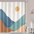 thumbnail image 2 of Boho Mountain Shower Curtain Minimalist and Abstract Shower Curtain Set  with 12 Hook 72×72 Inches, 2 of 7