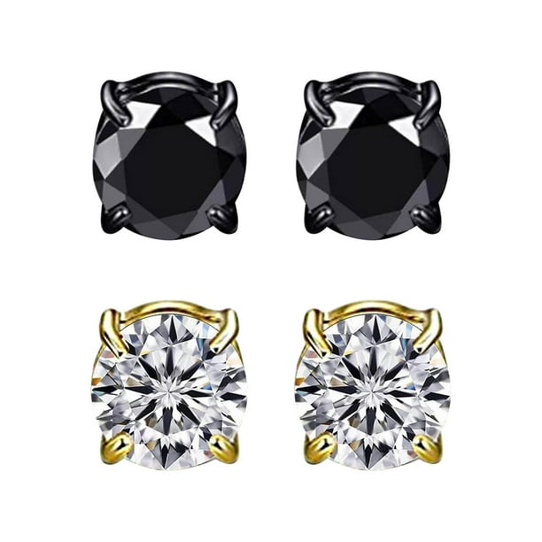 Pendientes de botón para mujer, pendientes de botón, pendientes de botón para mujer de 8 mm con clip sin orificio, pendientes líquidos, pendientes magnéticos de acupresión, pendientes magnéticos (2 pa