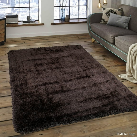 Allstar Charcoal High Density and High Quality High End Shaggy Area Rug. Very Soft Extra comfort (3' 8" x 5' 1")