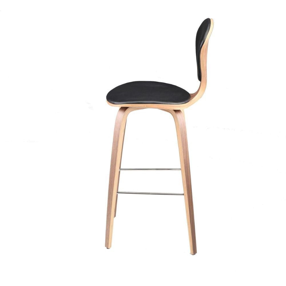 Stinna stool 26'' Set of 2 - Leather Seat Wooden frame and leg stool